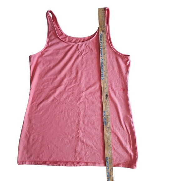 J. Jill Long Perfect Tank Coral Sz L Sleeveless Stretch Cotton Blend Minimalist - Picture 7 of 9